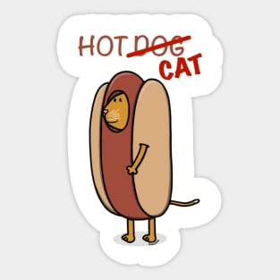 Hot Dog Cat Sticker